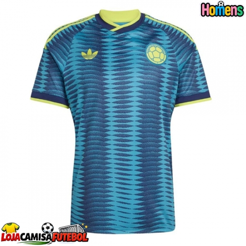 Camisa de Futebol Colômbia Equipamento Secundário Mundo 2026 Manga Curta
